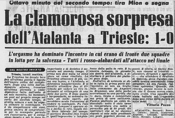 Mion gol Triestina 16 giugno 1957