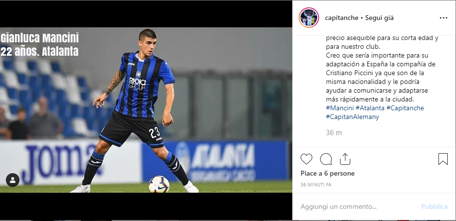 Mancini Instagram Valencia