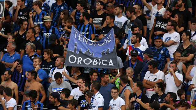 PH. ALBERTO. MARIANI Reggio Emilia 23 -08 -2018- PRELIMINARI EUROPA LEAGUE 2018-19 , ATALANTA - COPENAGHEN .ALBERTO MARIANI - SILPRESS Nella foto - TIFOSI ATALANTA ALLO STADIO MAPPEI DI Reggio Emilia