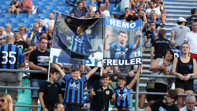 PH. ALBERTO. MARIANI Reggio Emilia 23 -08 -2018- PRELIMINARI EUROPA LEAGUE 2018-19 , ATALANTA - COPENAGHEN .ALBERTO MARIANI - SILPRESS Nella foto - TIFOSI ATALANTA ALLO STADIO MAPPEI DI Reggio Emilia