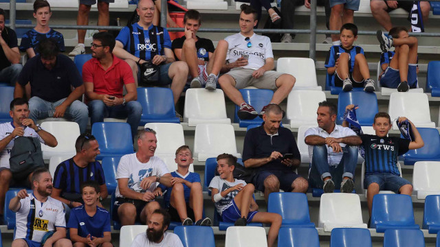 PH. ALBERTO. MARIANI Reggio Emilia 23 -08 -2018- PRELIMINARI EUROPA LEAGUE 2018-19 , ATALANTA - COPENAGHEN .ALBERTO MARIANI - SILPRESS Nella foto - TIFOSI ATALANTA ALLO STADIO MAPPEI DI Reggio Emilia