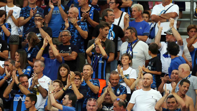 PH. ALBERTO. MARIANI Reggio Emilia 23 -08 -2018- PRELIMINARI EUROPA LEAGUE 2018-19 , ATALANTA - COPENAGHEN .ALBERTO MARIANI - SILPRESS Nella foto - TIFOSI ATALANTA ALLO STADIO MAPPEI DI Reggio Emilia