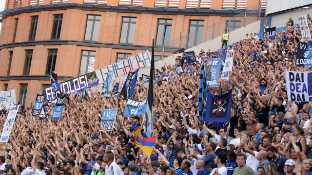 PH. ALBERTO. MARIANI Reggio Emilia 23 -08 -2018- PRELIMINARI EUROPA LEAGUE 2018-19 , ATALANTA - COPENAGHEN .ALBERTO MARIANI - SILPRESS Nella foto - TIFOSI ATALANTA ALLO STADIO MAPPEI DI Reggio Emilia