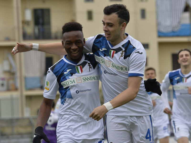 FIORENTINA PRIMAVERA - ATALANTA PRIMAVERA 17-02-2021 SIDIBE E PANADA ESULTANO. GALASSI SILVANO/SILPRESS