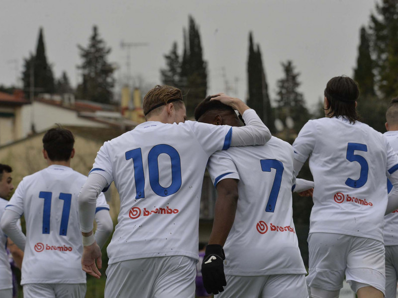 FIORENTINA PRIMAVERA - ATALANTA PRIMAVERA 17-02-2021 SIDIBE E PANADA ESULTANO. GALASSI SILVANO/SILPRESS