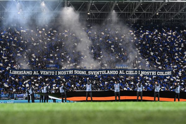 Cm Bergamo 18/04/2024 - Europa League / Atalanta-Liverpool / foto Cristiano Mazzi/Image Sport
nella foto: coreografia tifosi Atalanta