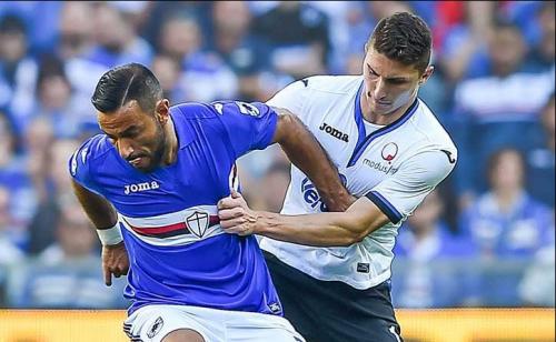 Genova, 15/10/2017 Serie A/Sampdoria-Atalanta Fabio Quagliarella-Mattia Caldara