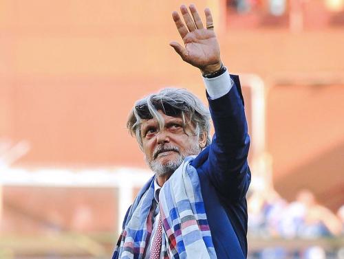 Genova, 15/10/2017 Serie A/Sampdoria-Atalanta Massimo Ferrero (presidente Sampdoria) - Esultanza finale